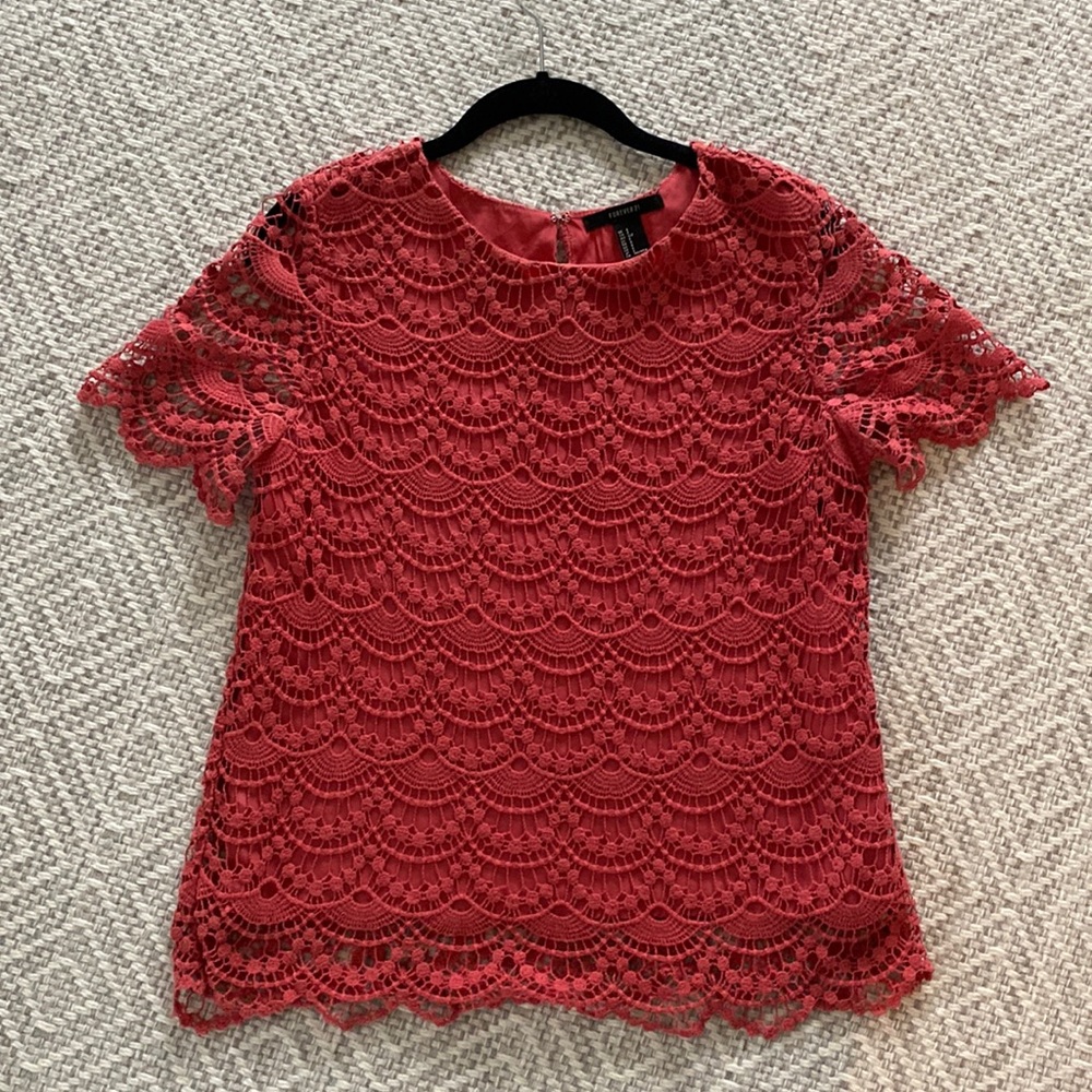Beautiful crochet top with silk lining